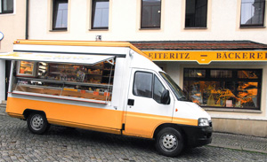 Das Bäckerauto der Bäckerei Leiteritz.